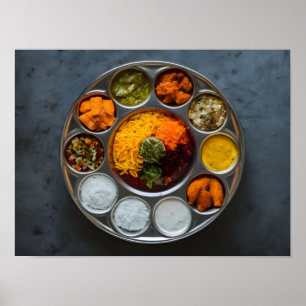 Póster Delicioso hindú vég Thali