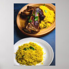 Póster Delicioso Poster de Cordero del Medio Oriente Mand
