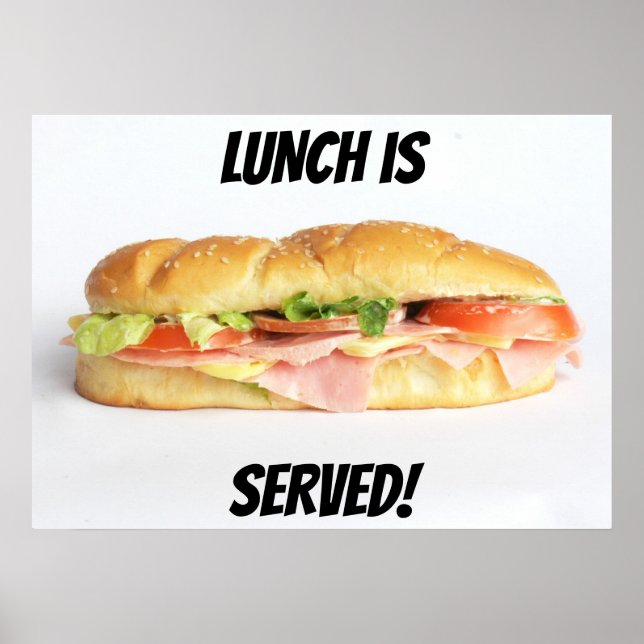 Póster Delicioso subsándwich de jamón y queso (Frente)