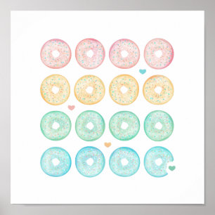 Póster Deliciosos Donuts de Pastel
