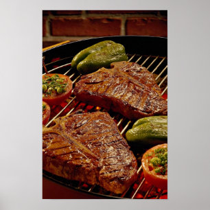 Póster Deliciosos filetes de hueso en T