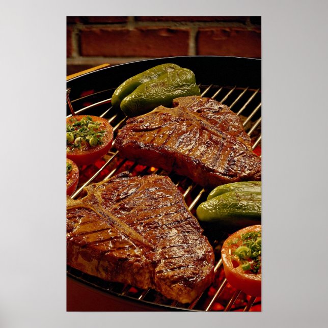 Póster Deliciosos filetes de hueso en T (Frente)