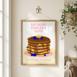 Póster Deliciosos Panqueques Para Desayuno Divertidos y R
