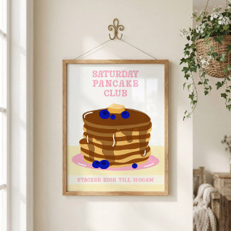 Póster Deliciosos Panqueques Para Desayuno Divertidos y R