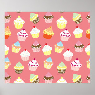Póster Deliciosos pasteles de cumpleaños decorados