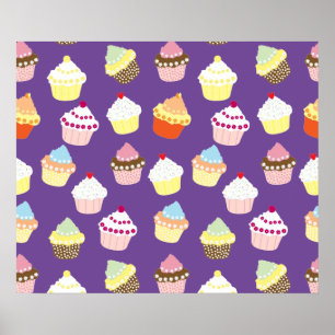 Póster Deliciosos pasteles de cumpleaños decorados