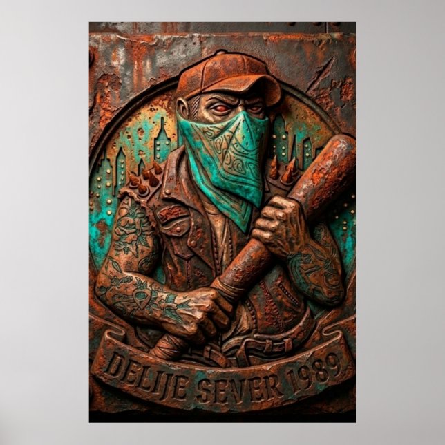 Póster Delije Sever 1989 con relieve (Frente)