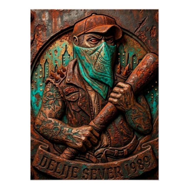 Póster Delije Sever 1989 con relieve (Anverso)