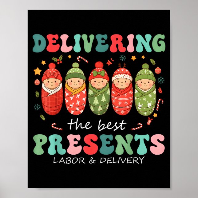 Póster Delivering The Labor Delivery Nurse Christmas  (Frente)