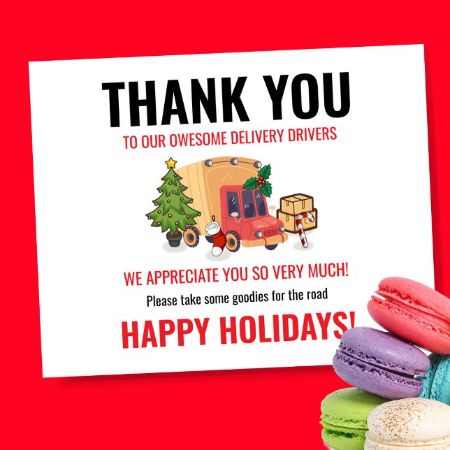 Póster Delivery Driver Thank You Snack Sign (Subido por el creador)