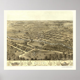 Póster Delphi, EN mapa panorámico - 1868