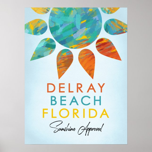 Póster Delray Beach Florida Sunshine Travel (Frente)
