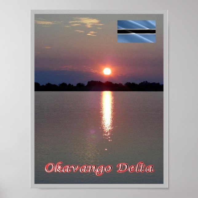 Póster Delta de Okavango SUNSET (Frente)