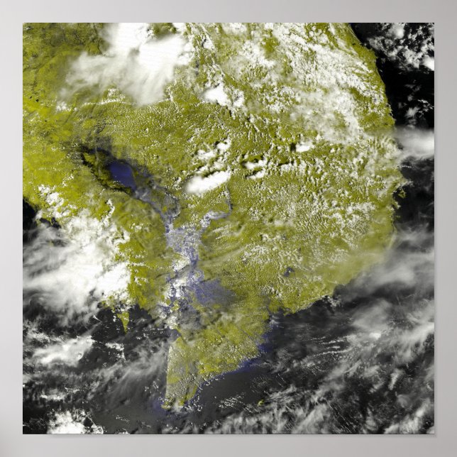 Póster Delta del Mekong y la montaña Tonle (Frente)