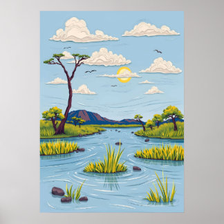 Póster Delta del Okavango