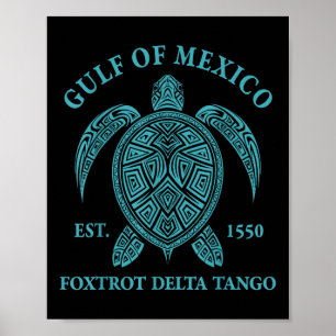 Póster Delta Tango De La Tortuga Del Golfo De México 1550
