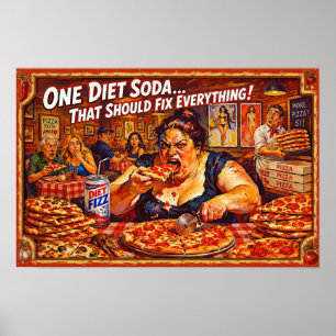 Póster “Delusiones de Dieta” – Un Retrato de Autoengaño
