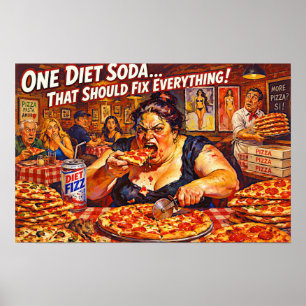 Póster “Delusiones de Dieta” – Un Retrato de Autoengaño