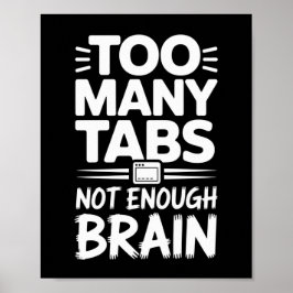 Póster Demasiadas pestañas, no suficiente cerebro