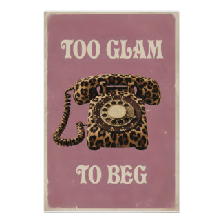 Póster Demasiado Glam para Rogar Teléfono Retro de Estamp