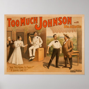 Póster "Demasiado Johnson" - dos hombres que luchan el