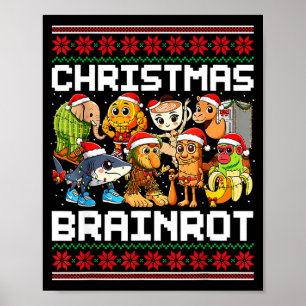 Póster Demente italiano divertido de Navidad Demente ital