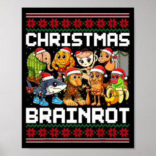 Póster Demente Navidad Italiana Divertida Para Hombres Mu