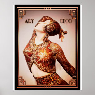 Póster Demetre Chiparus Art Deco Escultura de Flapper