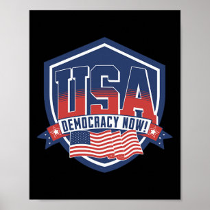 Póster Democracia Ahora Vota Kamala Harris 2024 Demócrata