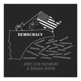 Póster Democracia Americana Precipitándose al Abismo en B