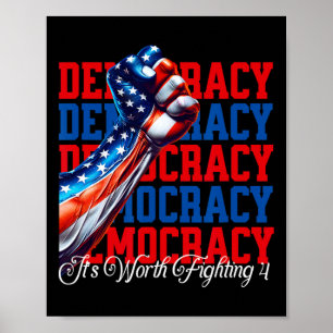 Póster Democracia anti-Trump vale la pena luchar 4