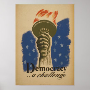 Póster Democracia Un Desafío Poster de WPA