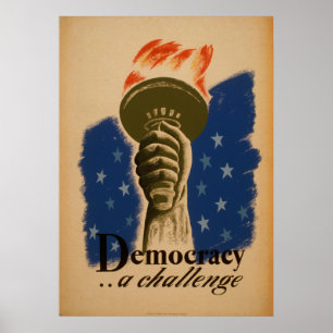 Póster Democracia un poster del vintage de WPA del