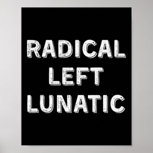 Póster Demócrata divertido lunático de la izquierda radic