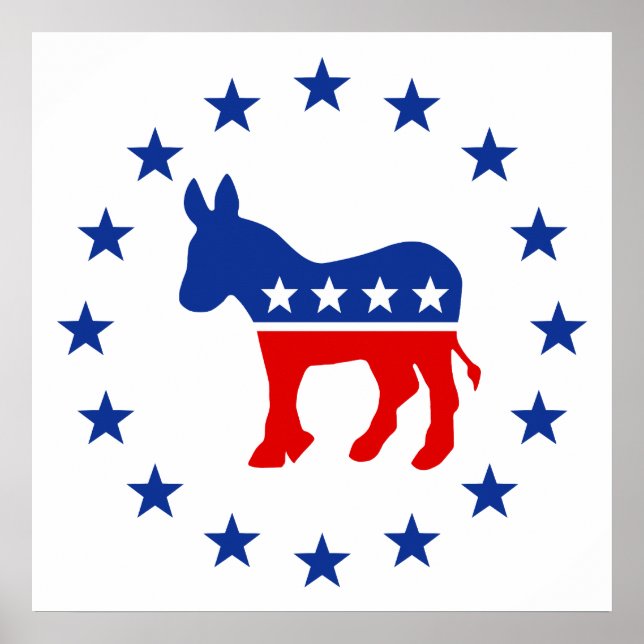 Póster Demócrata Donkey (Frente)