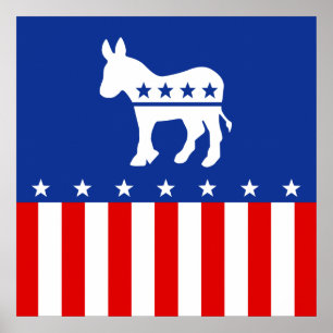 Póster Demócrata Donkey