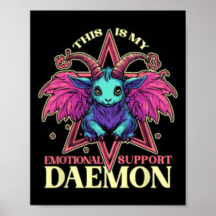 Póster Demón de apoyo emocional con salón de demonio de c