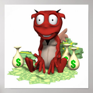 Póster demonio avaricioso