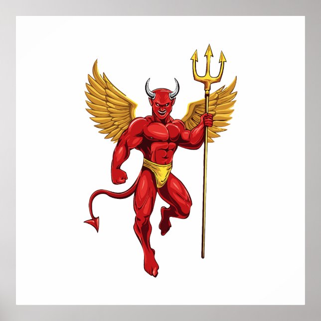 Póster Demonio con tridente (Frente)