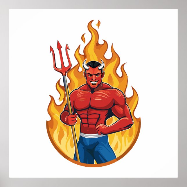 Póster Demonio con tridente (Frente)
