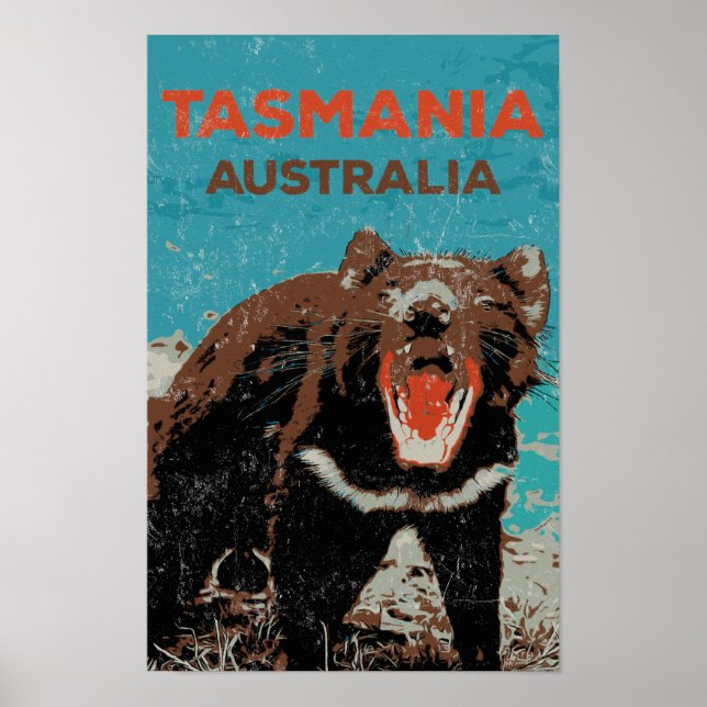 Póster Demonio de Tasmania, isla de Tasmania, Australia (Frente)