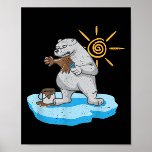 Póster Demostración del osito polar del Día de la Tierra