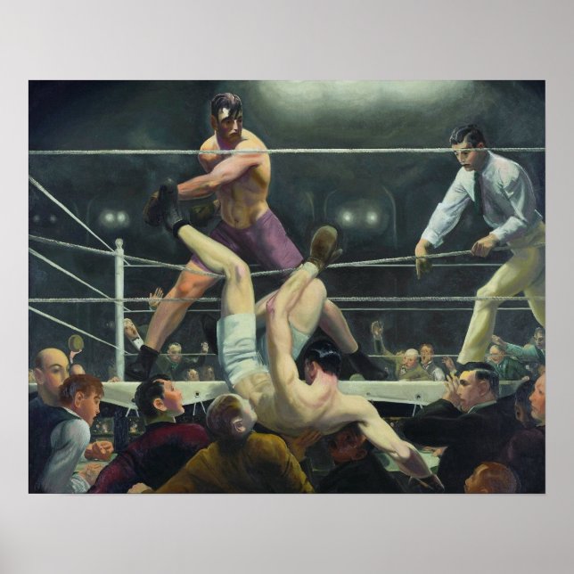 Póster Dempsey y Firpo de George Bellows (1924) (Frente)