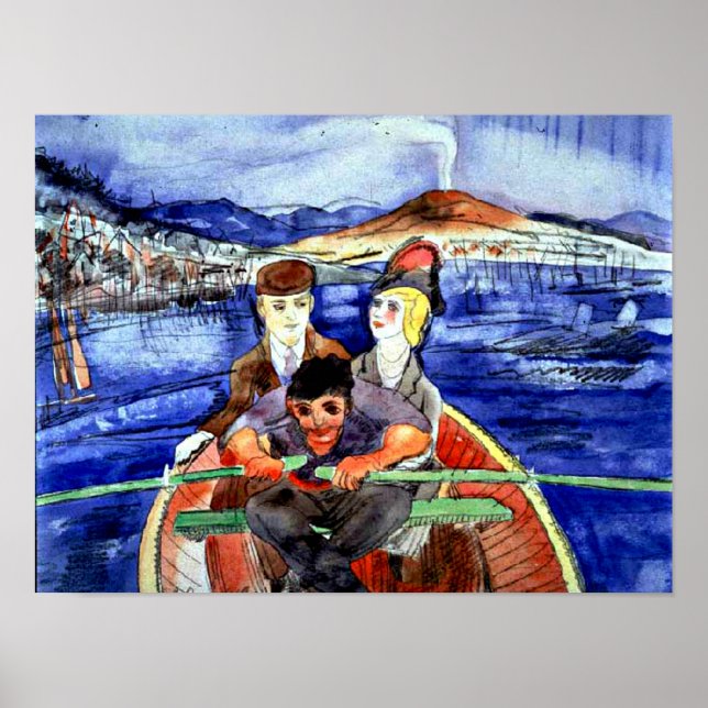 Póster Demuth - El paseo en barco desde Sorrento (Frente)