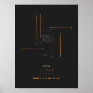Póster DEN - Diagrama de pista del aeropuerto internacion