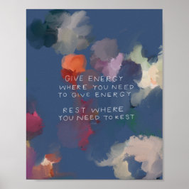 Póster "Den energía donde necesiten para dar energía."