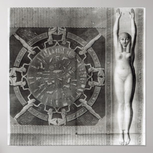 Póster Dendera Zodiac, grabado en 1802