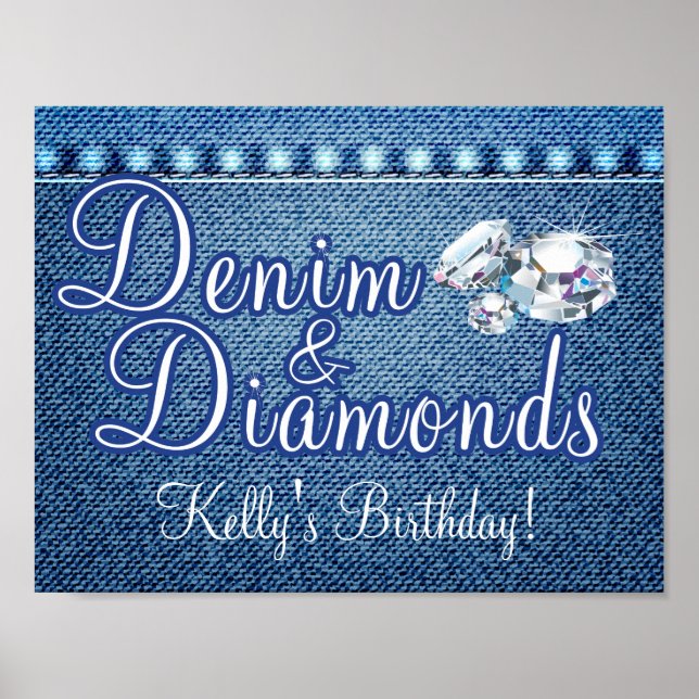 Póster Denim and Diamonds Party Poster (Frente)