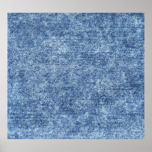 Póster Denim azul de lavado con ácido, textura de cierre.