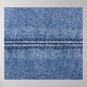 Póster Denim Azul Macro, Textura De Cierre.